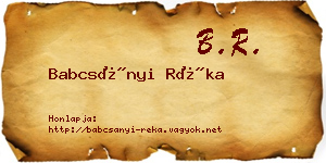 Babcsányi Réka névjegykártya