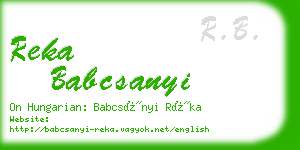 reka babcsanyi business card